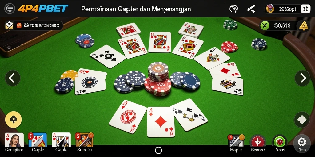 Screenshot gameplay 4P4PBET yang menampilkan suasana bermain Gaple.