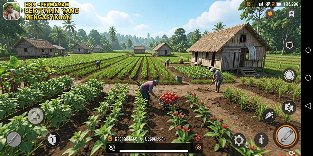 Tampilan menarik dari gameplay H89 yang menyuguhkan pertanian yang mendebarkan.