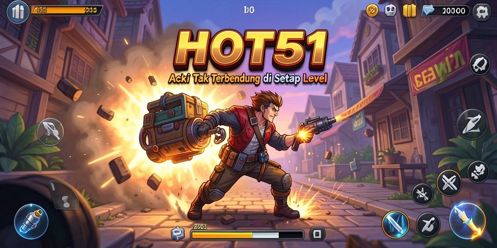 Tampilan gameplay HOT51 yang penuh aksi dan keseruan.