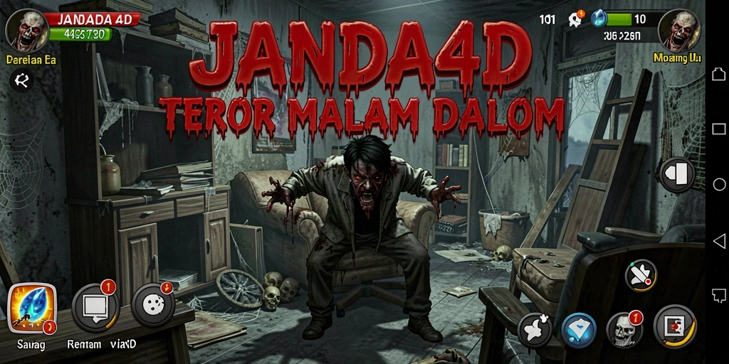 Tangkapan layar gameplay menyeramkan dalam JANDA4D menampilkan suasana mencekam.