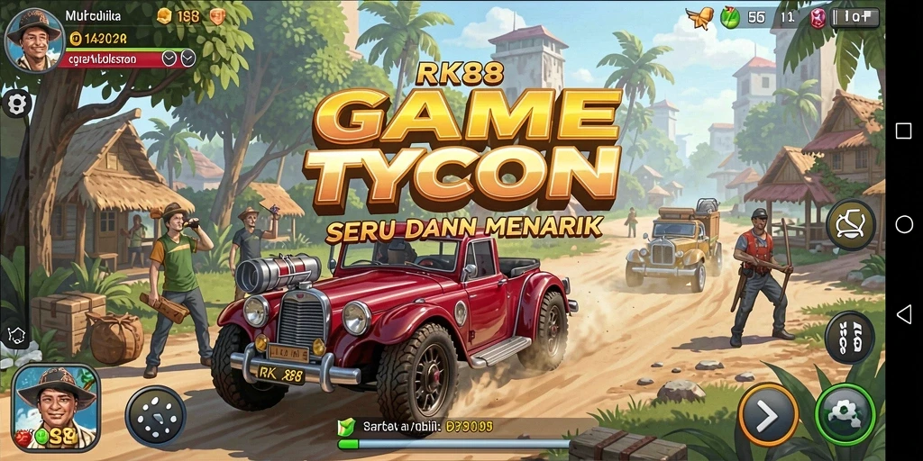 Tampilan menarik dari gameplay RK88 yang penuh strategi Tycoon.