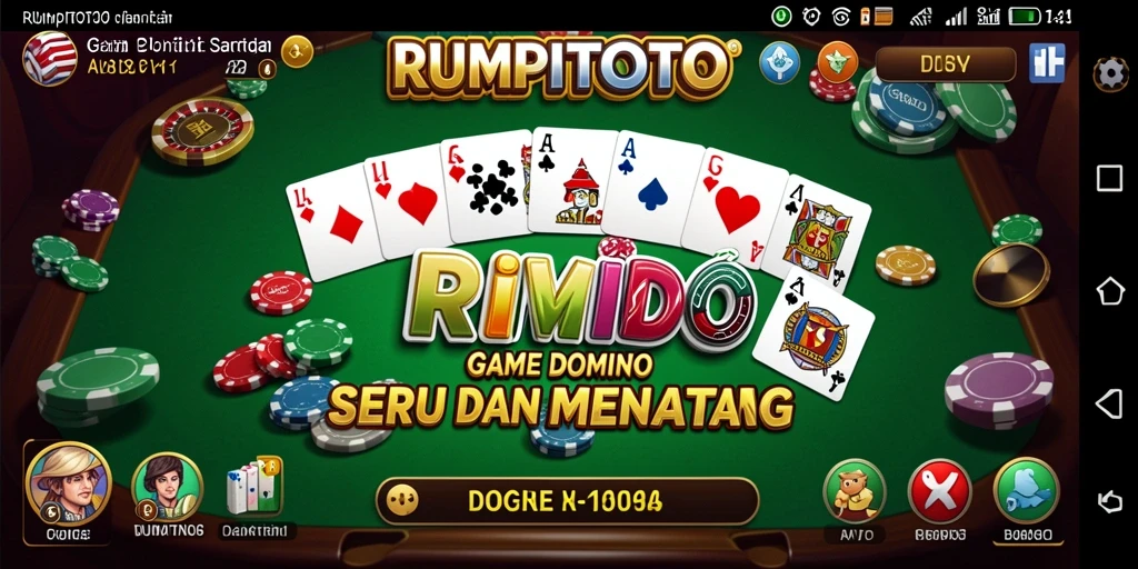 Screenshot RUMPITOTO menampilkan gameplay menegangkan saat bermain domino.
