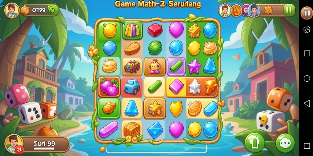 Tampilan gameplay TOTO99 yang menarik dengan elemen Match-3 yang seru.