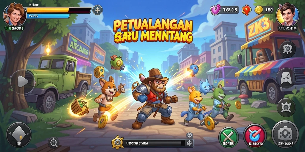 Tampilan gameplay ZK3 yang seru dan interaktif dalam kategori Arcade.